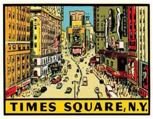 (image for) New York (12) Times Square Vintage Vacation Sticker